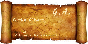 Gurka Albert névjegykártya